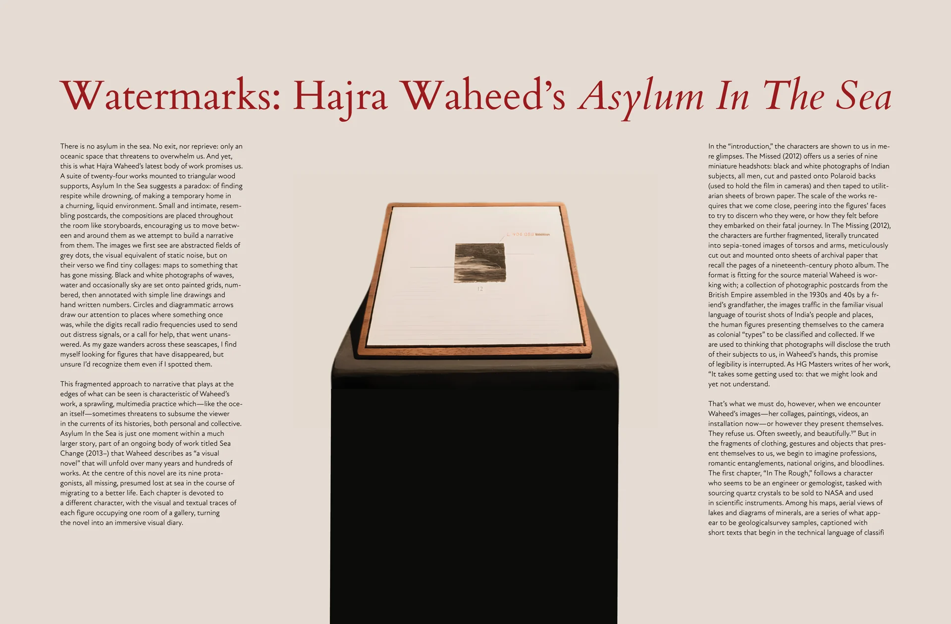 Watermarks: Hajra Waheed's Asylum in the Sea